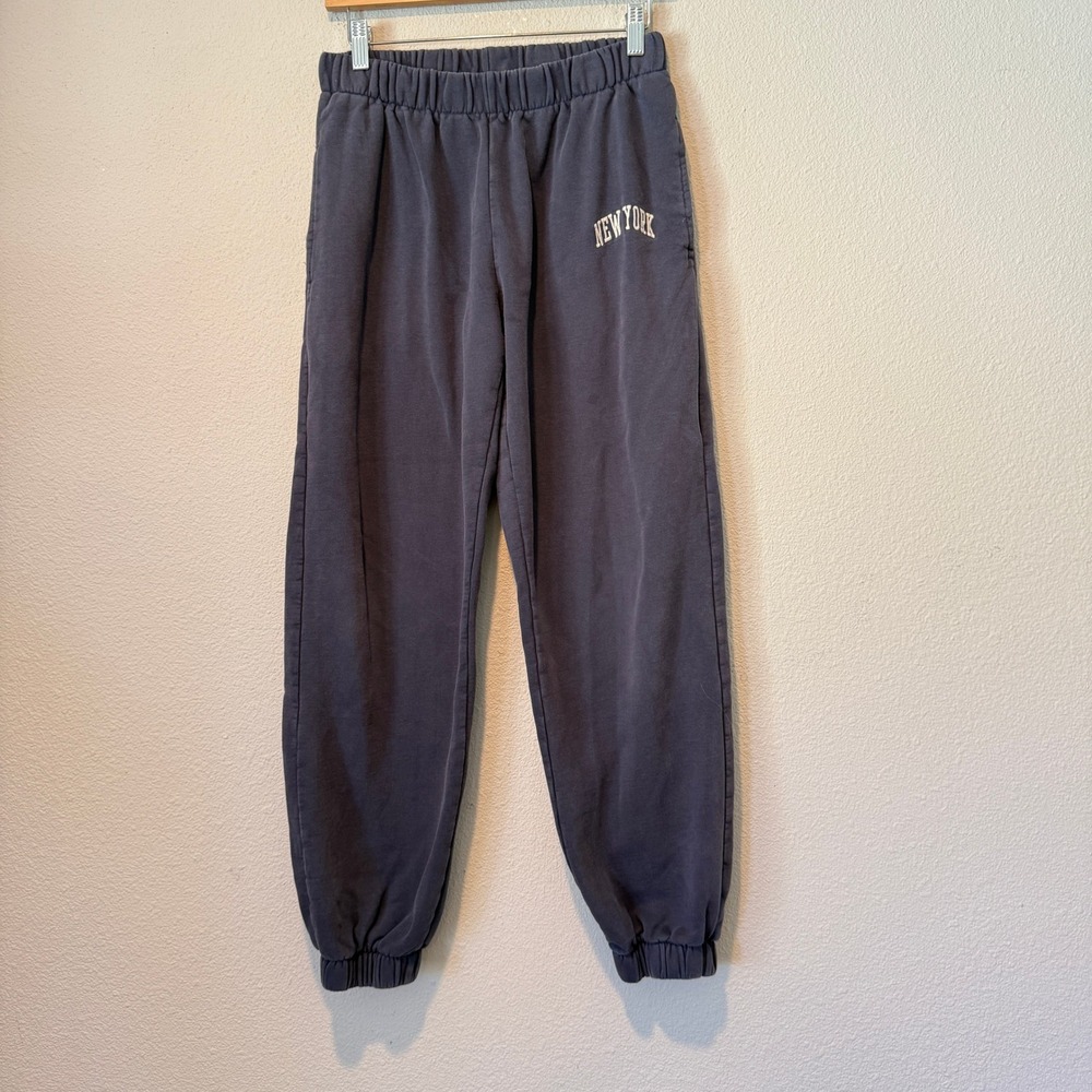 J. Galt New York Graphic Sweatpants Faded Navy Blue Joggers MCH002-Z087
